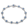 18k White Gold Aquamarine and Diamond Link Bracelet