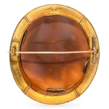 Antique 19k Yellow Gold Saul Playing Harp With Cupid Shell Cameo Brooch
