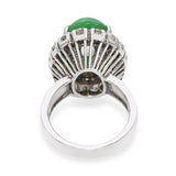 GIA Vintage White Gold Alloy 8.05ct Type A Jadeite and Diamond Cocktail Ring