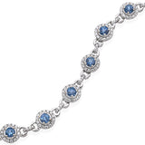 18k White Gold Aquamarine and Diamond Link Bracelet