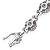 18k White Gold Aquamarine and Diamond Link Bracelet