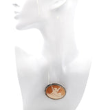 Antique Sterling Silver Shell Cameo Psyche and Eros Brooch