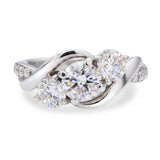 Vintage GIA Platinum 2.20tcw G Si1 Diamond Three Stone Ring