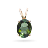 Vintage Yellow Gold 1.98 Ct Peridot Oval Pendant