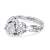 Vintage GIA Platinum 2.20tcw G Si1 Diamond Three Stone Ring