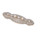 Antique Edwardian Platinum and Gold Old Mine Cut Diamond & Pearl Navette Brooch