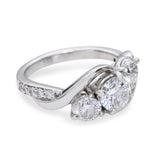 Vintage GIA Platinum 2.20tcw G Si1 Diamond Three Stone Ring