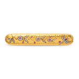 Antique Japonisme 21K Yellow Gold Ruby and Diamond Dragonfly Bar Brooch