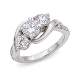 Vintage GIA Platinum 2.20tcw G Si1 Diamond Three Stone Ring