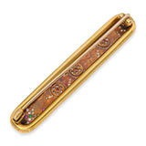 Antique Japonisme 21K Yellow Gold Ruby and Diamond Dragonfly Bar Brooch