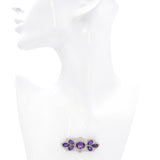 Antique Art Deco 14k White Gold Filigree Amethyst Brooch
