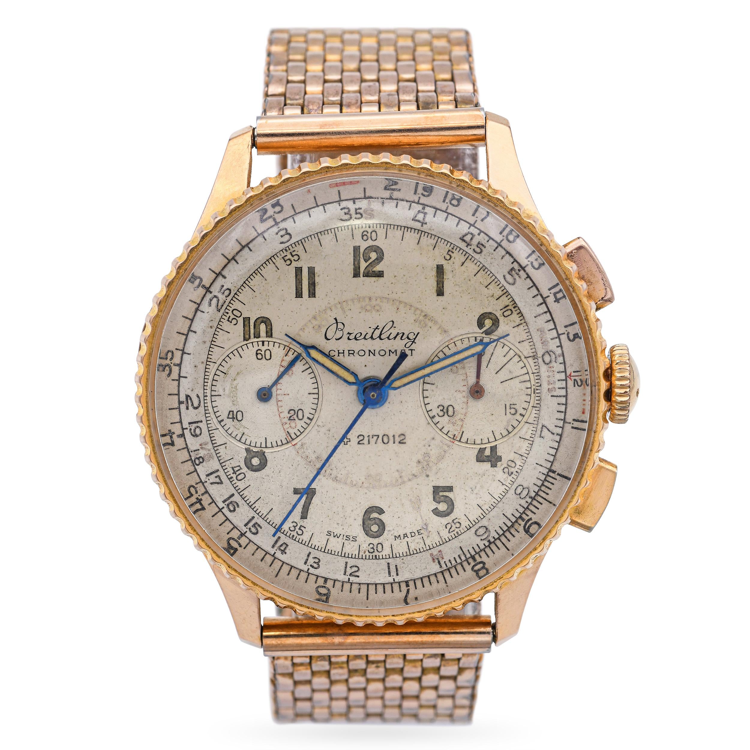 Vintage Breitling Chronomat 18k Yellow Gold Hand Wind Men's Watch Ref. 769