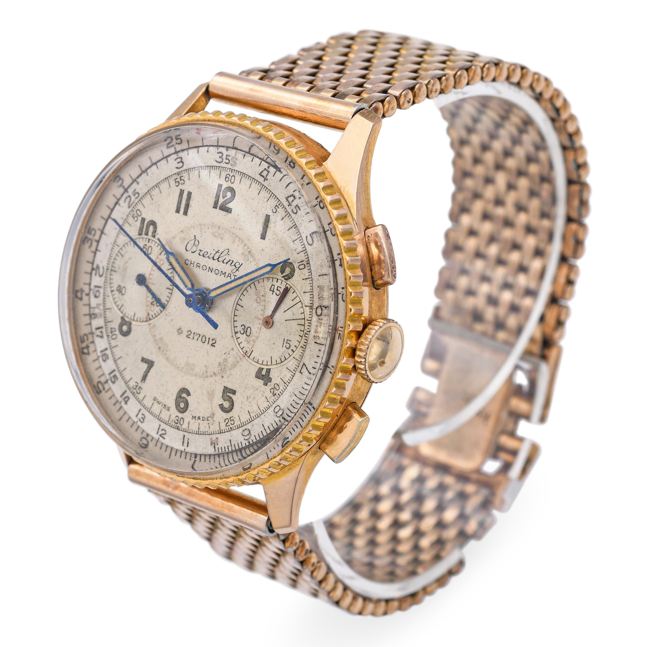 Vintage Breitling Chronomat 18k Yellow Gold Hand Wind Men's Watch Ref. 769