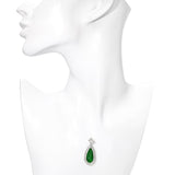 GIA Vintage 18k White Gold Imperial Green Jadeite and Diamond Pendant