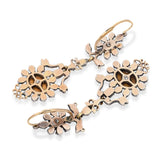 Antique Georgian Yellow Gold and Silver Rose Cut Diamond Earrings