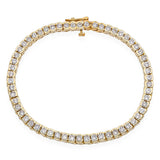 Vintage 14k Yellow Gold 3.54tcw J Si1 Diamond Open Bezel Tennis Bracelet