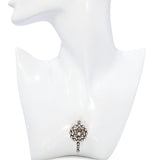 Victorian Yellow Gold and Silver 1.79ctw Old Mine Cut Diamond & Pearl Brooch