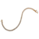 Vintage 14k Yellow Gold 3.54tcw J Si1 Diamond Open Bezel Tennis Bracelet