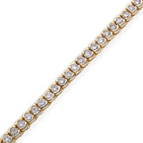 Vintage 14k Yellow Gold 3.54tcw J Si1 Diamond Open Bezel Tennis Bracelet