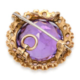 Victorian Yellow Gold 30.7ct Amethyst and Opal Pendant Brooch