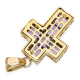 Faro 14k Yellow Gold 3.27tcw Amethyst Cross Pendant