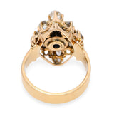 Antique 18K Yellow Gold 1.53tcw Old Mine Cut Diamond Cluster Ring