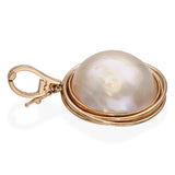 Vintage 14k Yellow Gold Mabe Pearl Pendant