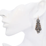 Antique Yellow Gold and Silver Georgian Rose Cut Diamond Earrings
