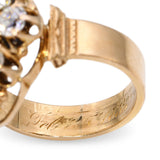 Antique 18K Yellow Gold 1.53tcw Old Mine Cut Diamond Cluster Ring