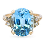 Vintage 14k Yellow Gold 7.0ct Topaz and Diamond Ring