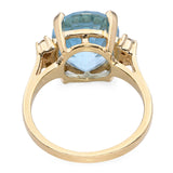 Vintage 14k Yellow Gold 7.0ct Topaz and Diamond Ring