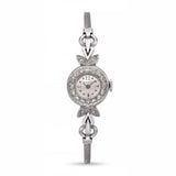 Vintage Longines 14k White Gold and Diamond Ladies Cocktail Watch