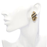 Vintage 14k Yellow Gold 1.43tcw Diamond and 2.3tcw Sapphire Clip on Earrings