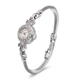 Vintage Longines 14k White Gold and Diamond Ladies Cocktail Watch