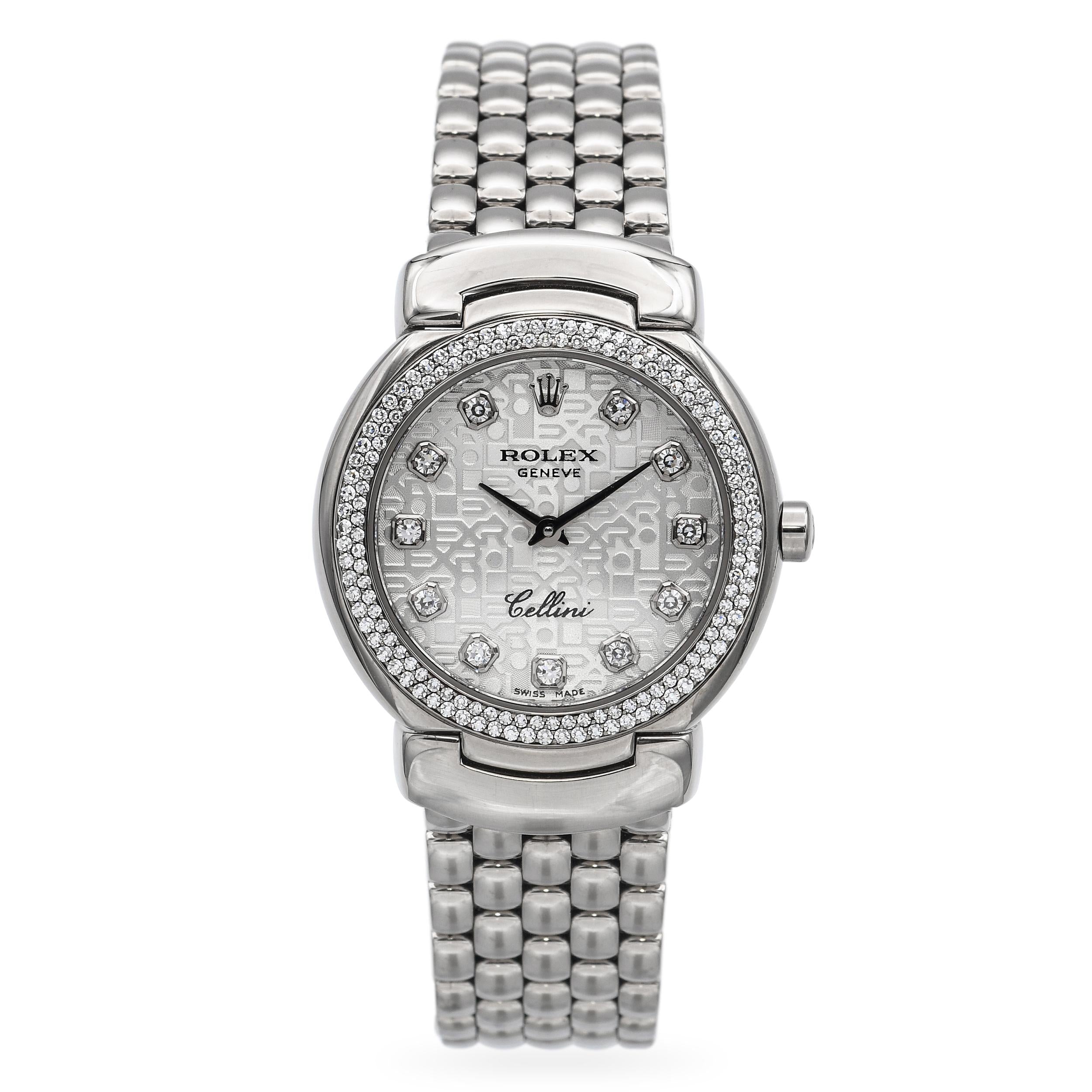 Rolex Cellini 18k White Gold Diamond Women's Watch Ref. 6671