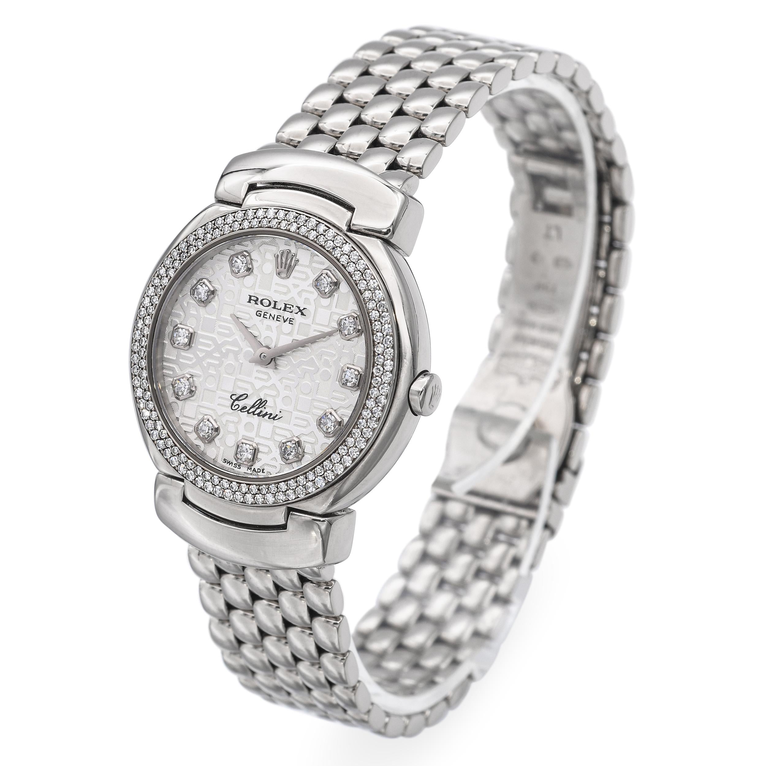 Rolex Cellini 18k White Gold Diamond Women's Watch Ref. 6671