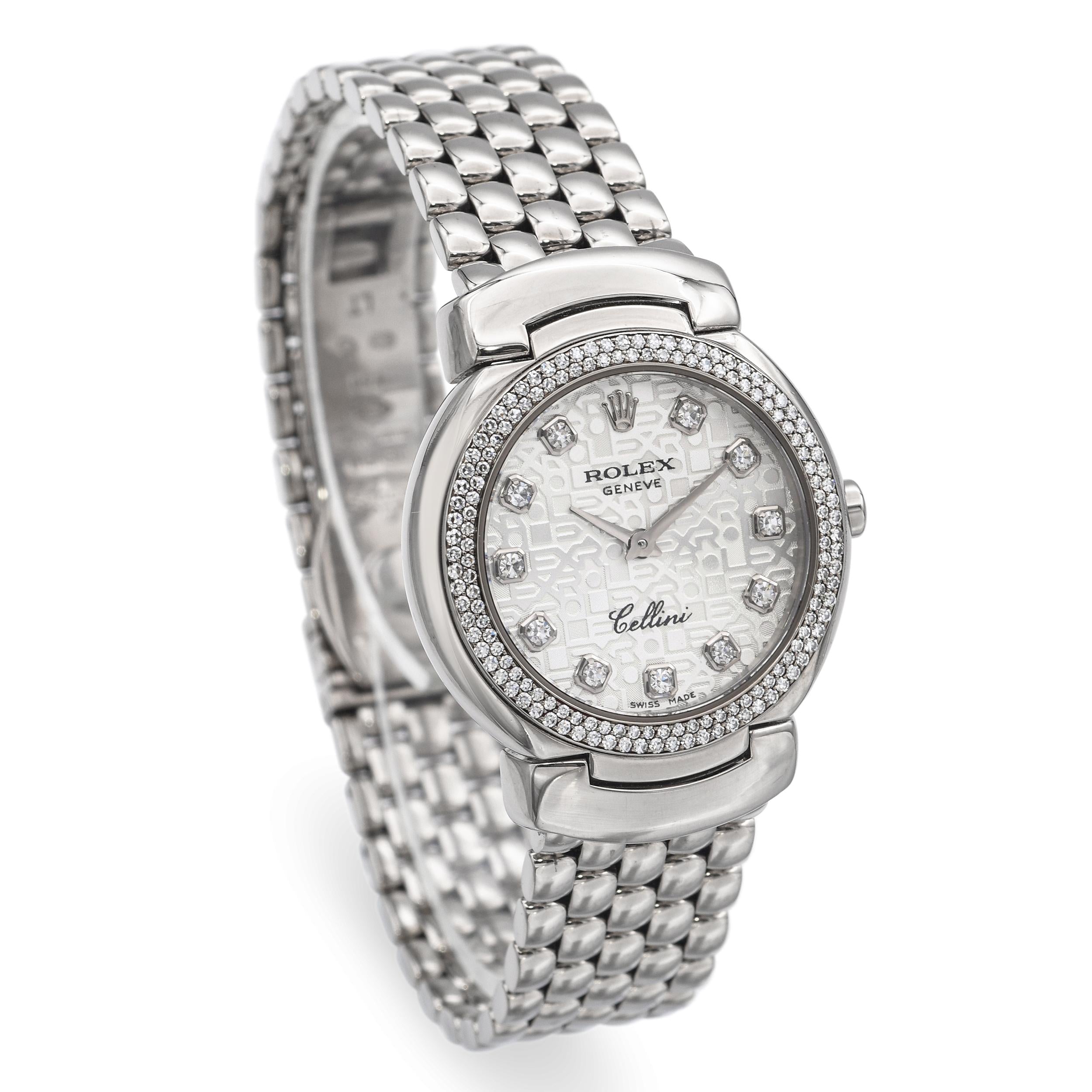 Rolex Cellini 18k White Gold Diamond Women's Watch Ref. 6671