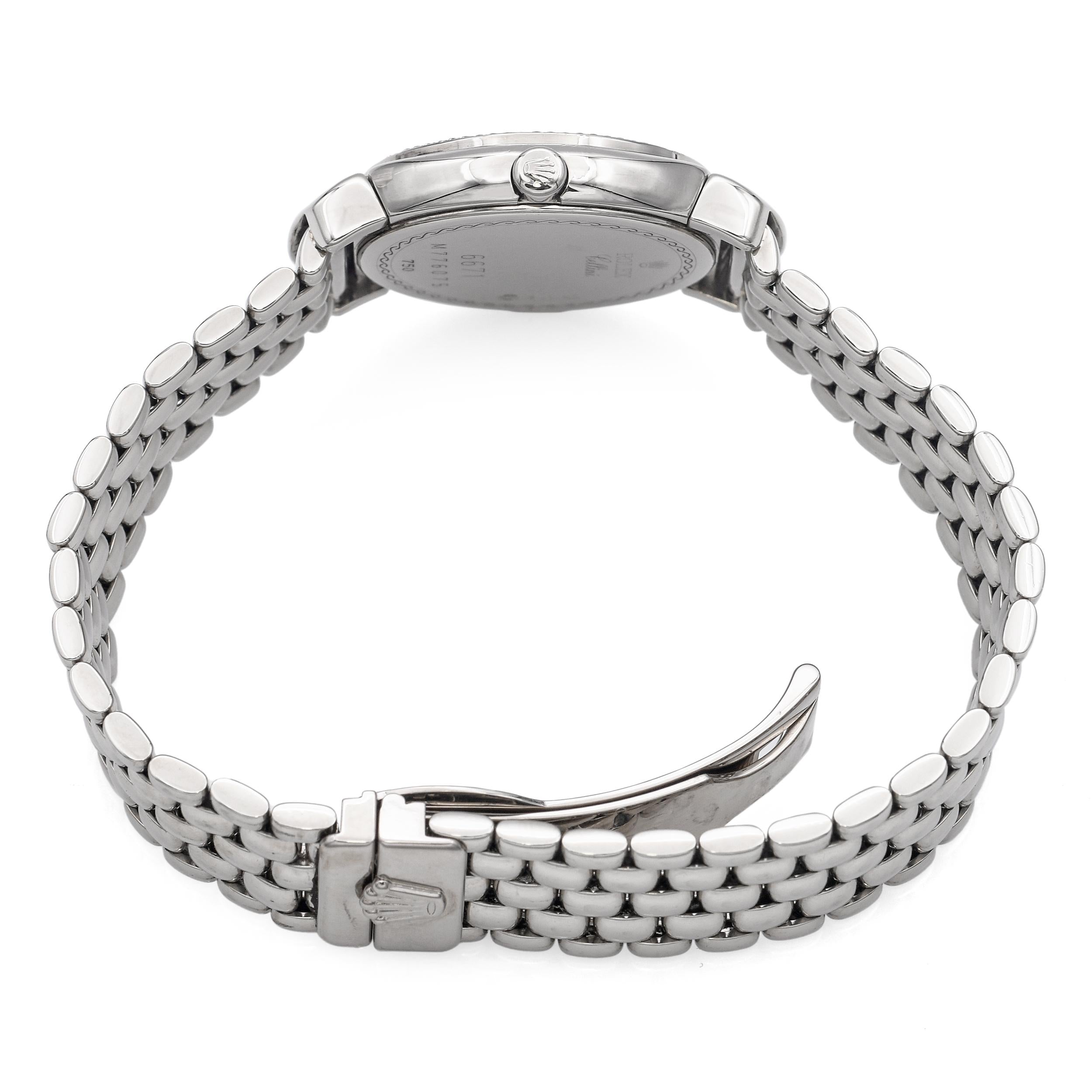 Rolex Cellini 18k White Gold Diamond Women's Watch Ref. 6671