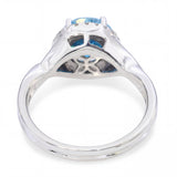 Rhapsody Platinum 2.20ct Blue Zircon and Diamond Halo Ring