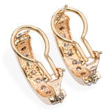 Vintage 14k Yellow Gold 3.40tcw Diamond Half-Hoop Earrings