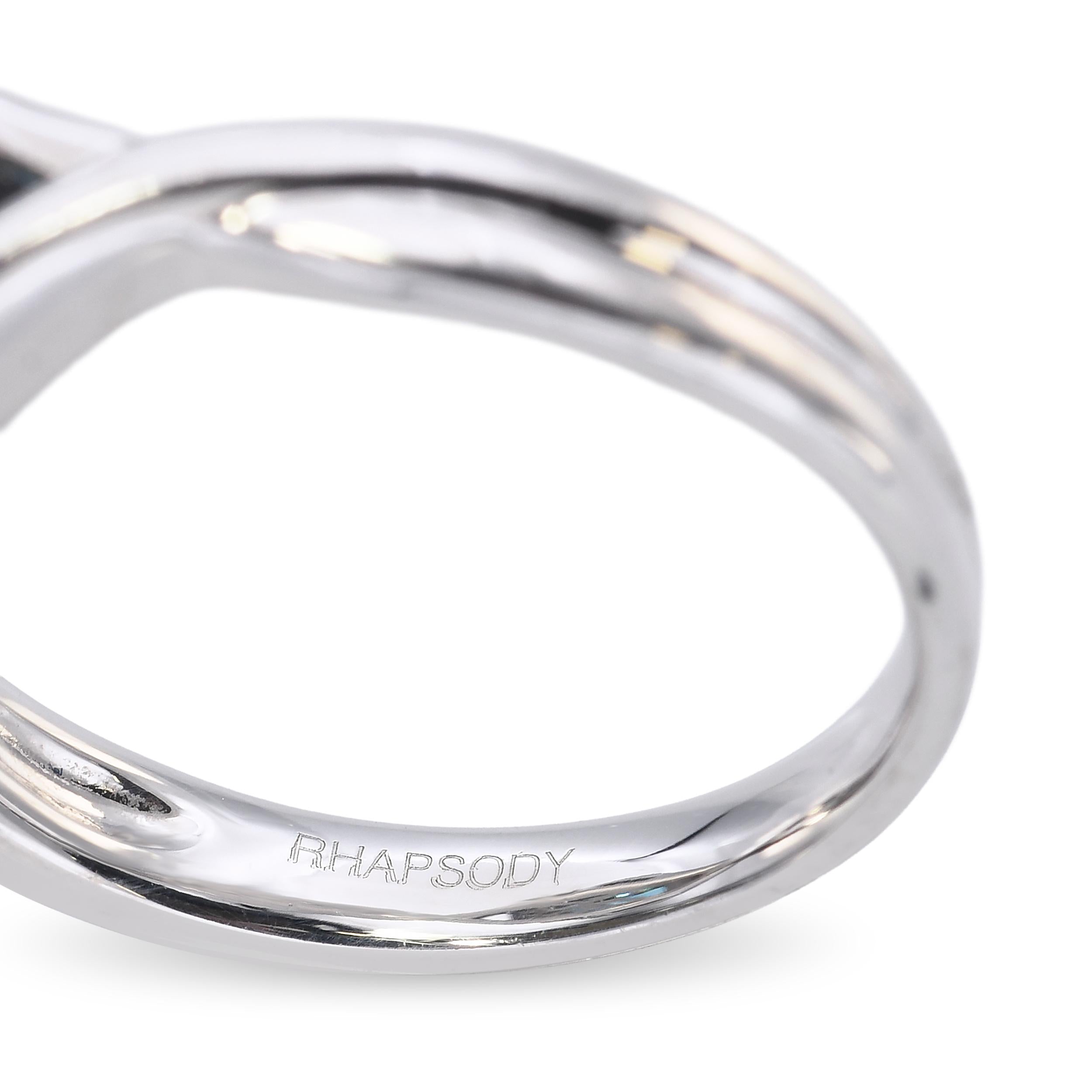 Rhapsody Platinum 2.20ct Blue Zircon and Diamond Halo Ring