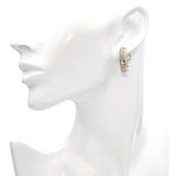 Vintage 14k Yellow Gold 3.40tcw Diamond Half-Hoop Earrings