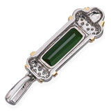 Platinum and 18k Yellow Gold Green Tourmaline and Diamond Pendant