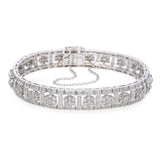 18k White Gold 5.57tcw Diamond Floral Panel Bracelet
