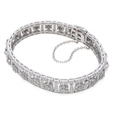 18k White Gold 5.57tcw Diamond Floral Panel Bracelet