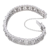 18k White Gold 5.57tcw Diamond Floral Panel Bracelet