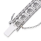 18k White Gold 5.57tcw Diamond Floral Panel Bracelet