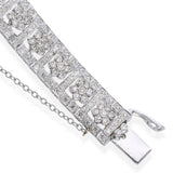 18k White Gold 5.57tcw Diamond Floral Panel Bracelet
