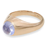 Vintage Yellow Gold Gypsy Set 3ct Star Sapphire Ring