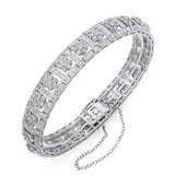 18k White Gold 5.57tcw Diamond Floral Panel Bracelet